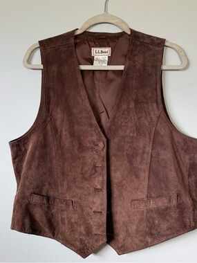 Vintage L.L. Bean- Brown Suede Vest